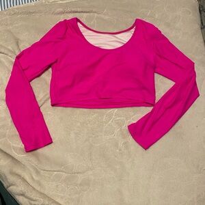 Long Sleeve Cropped Swim Top